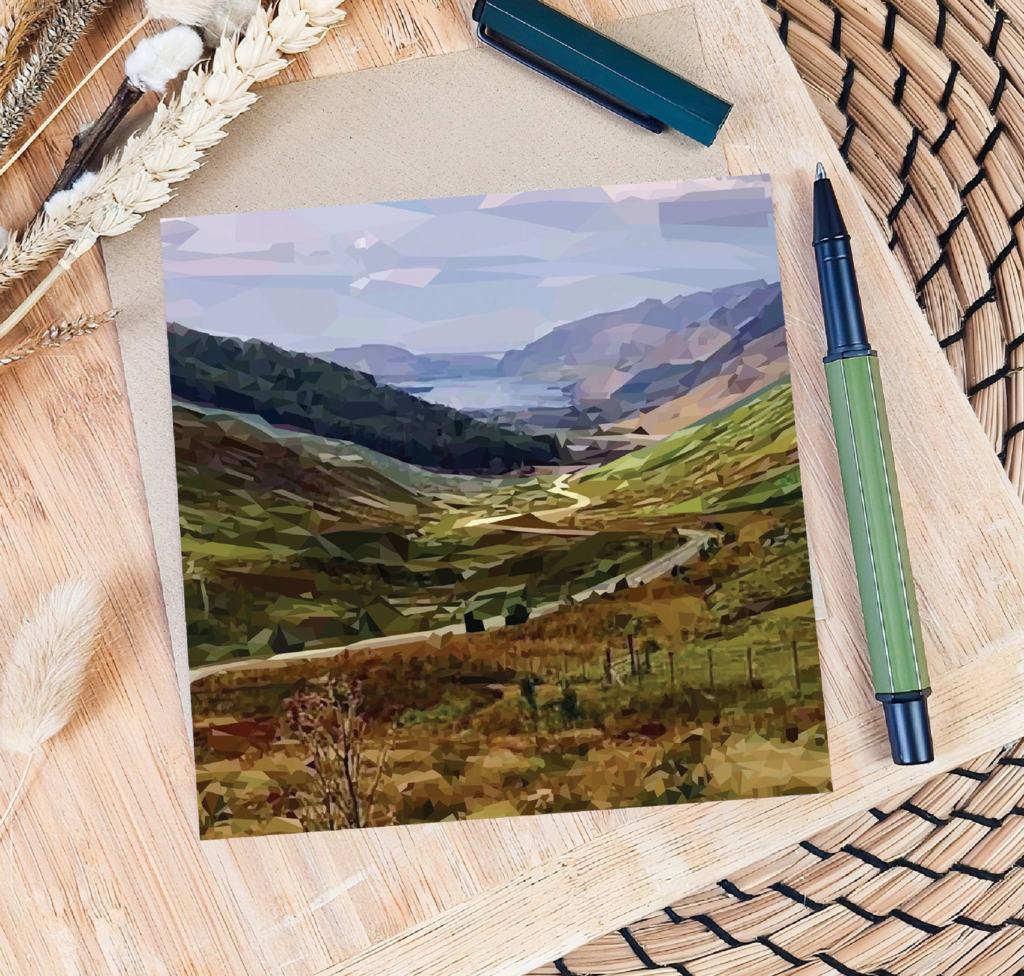 Scottish landscape illustration | Blank greeting card | Glen Docherty