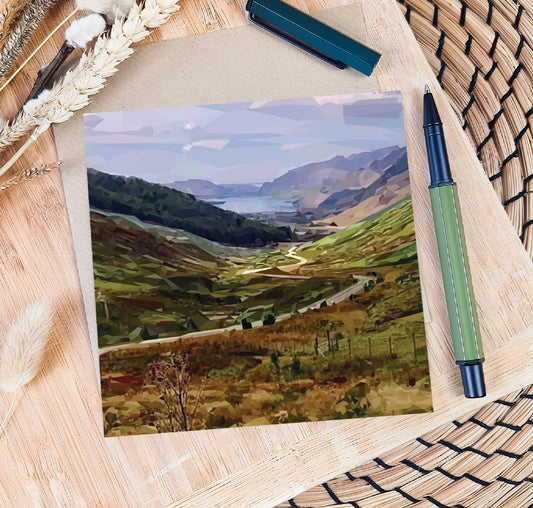 Scottish landscape illustration | Blank greeting card | Glen Docherty