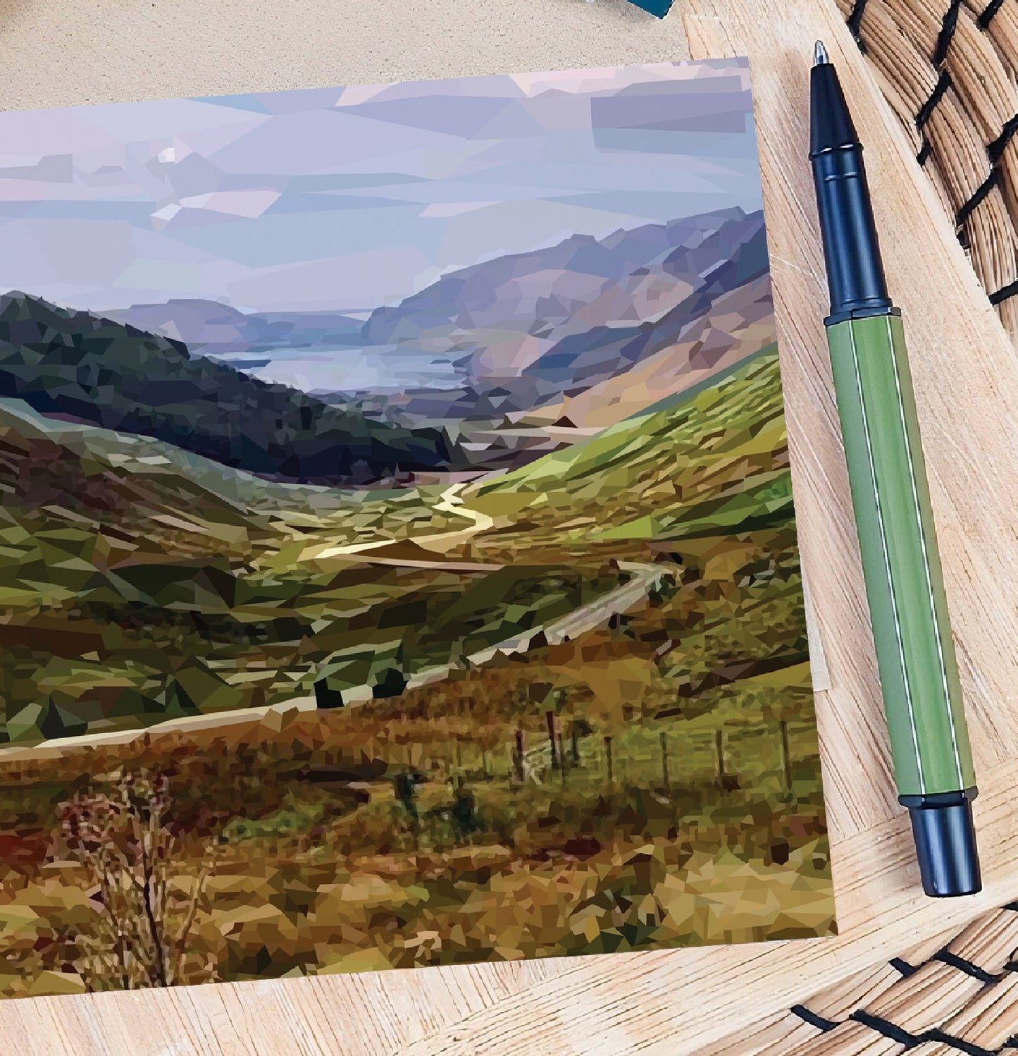 Scottish landscape illustration | Blank greeting card | Glen Docherty