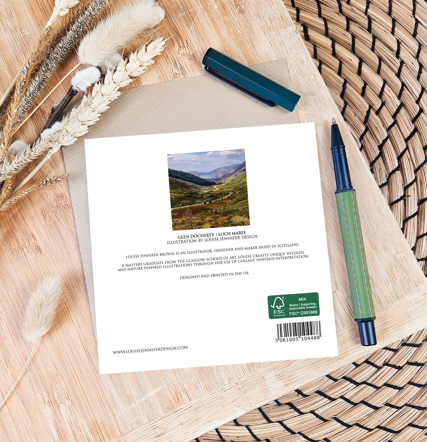 Scottish landscape illustration | Blank greeting card | Glen Docherty