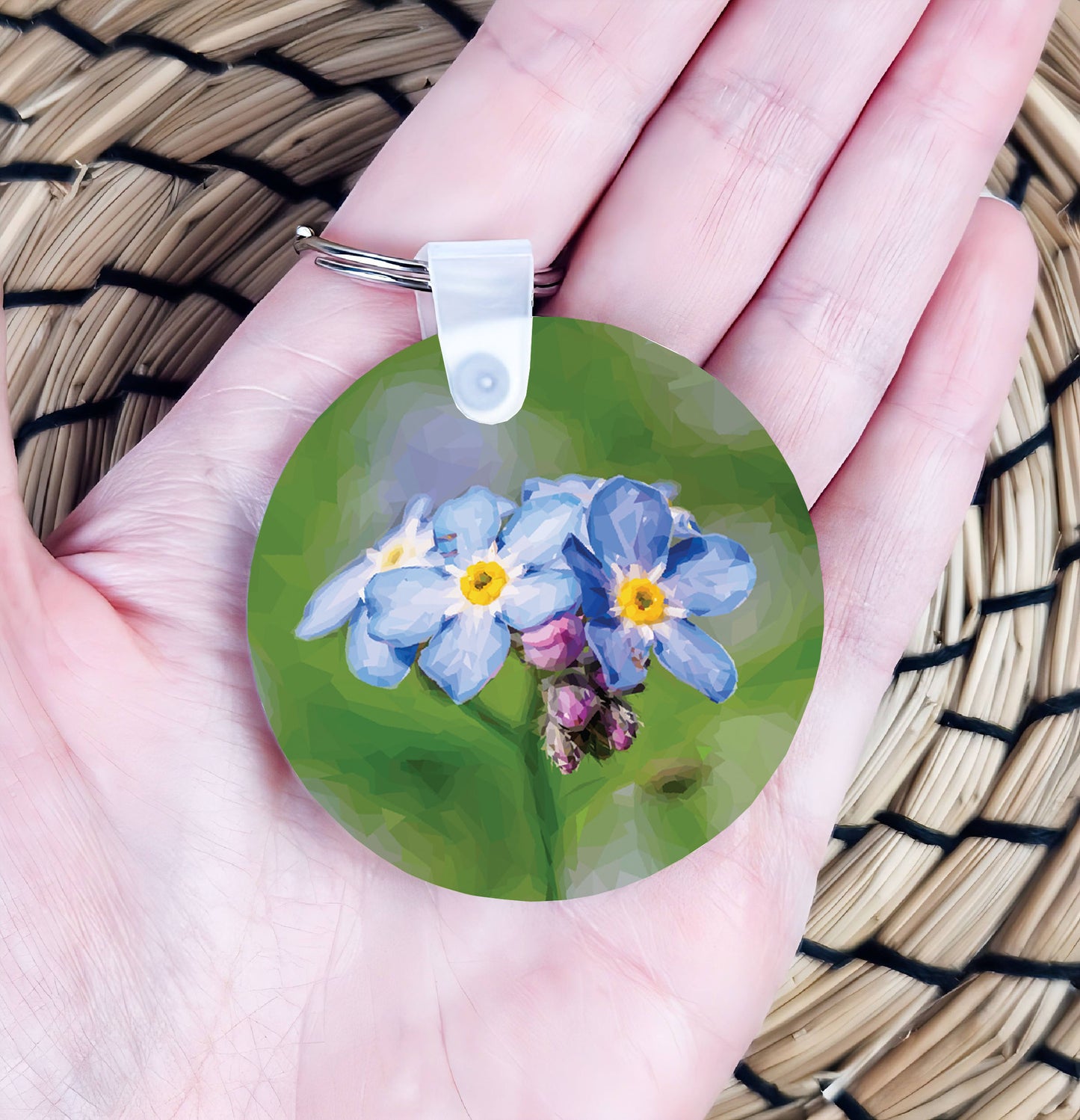 Forget-me-not flower illustration | Keyring | Accessories