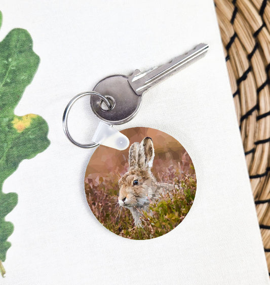 Mountain hare illustration | Keyring | Accessories