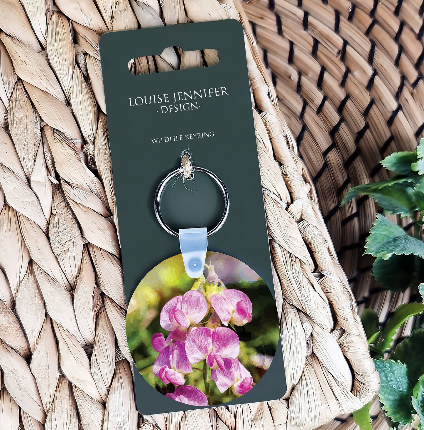 Sweet pea flowers illustration | Keyring | Accessories