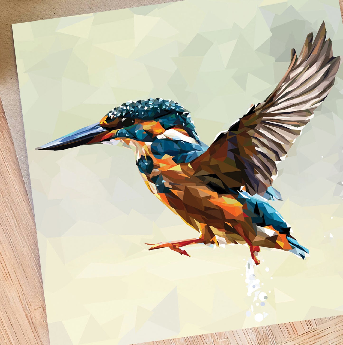 Kingfisher bird illustration | Blank greeting card | Art card