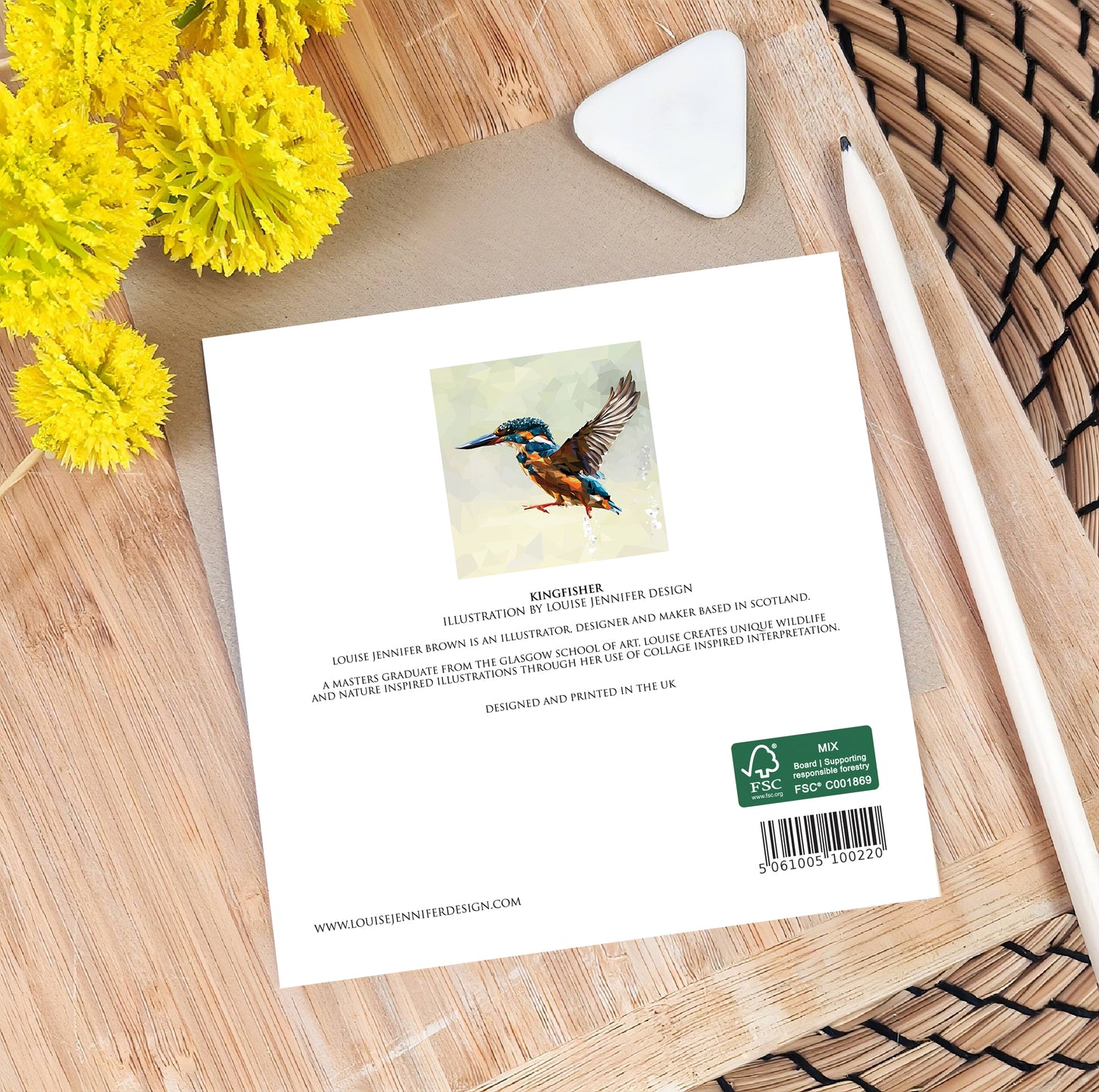 Kingfisher bird illustration | Blank greeting card | Art card