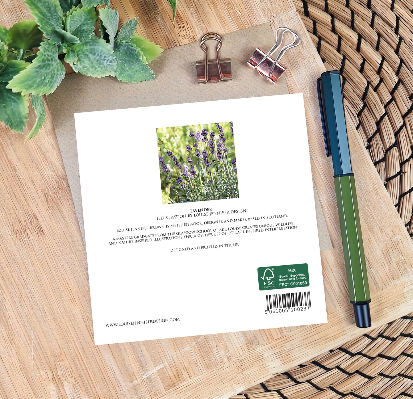 Lavender flower illustration | Flower seed greeting card | Art card