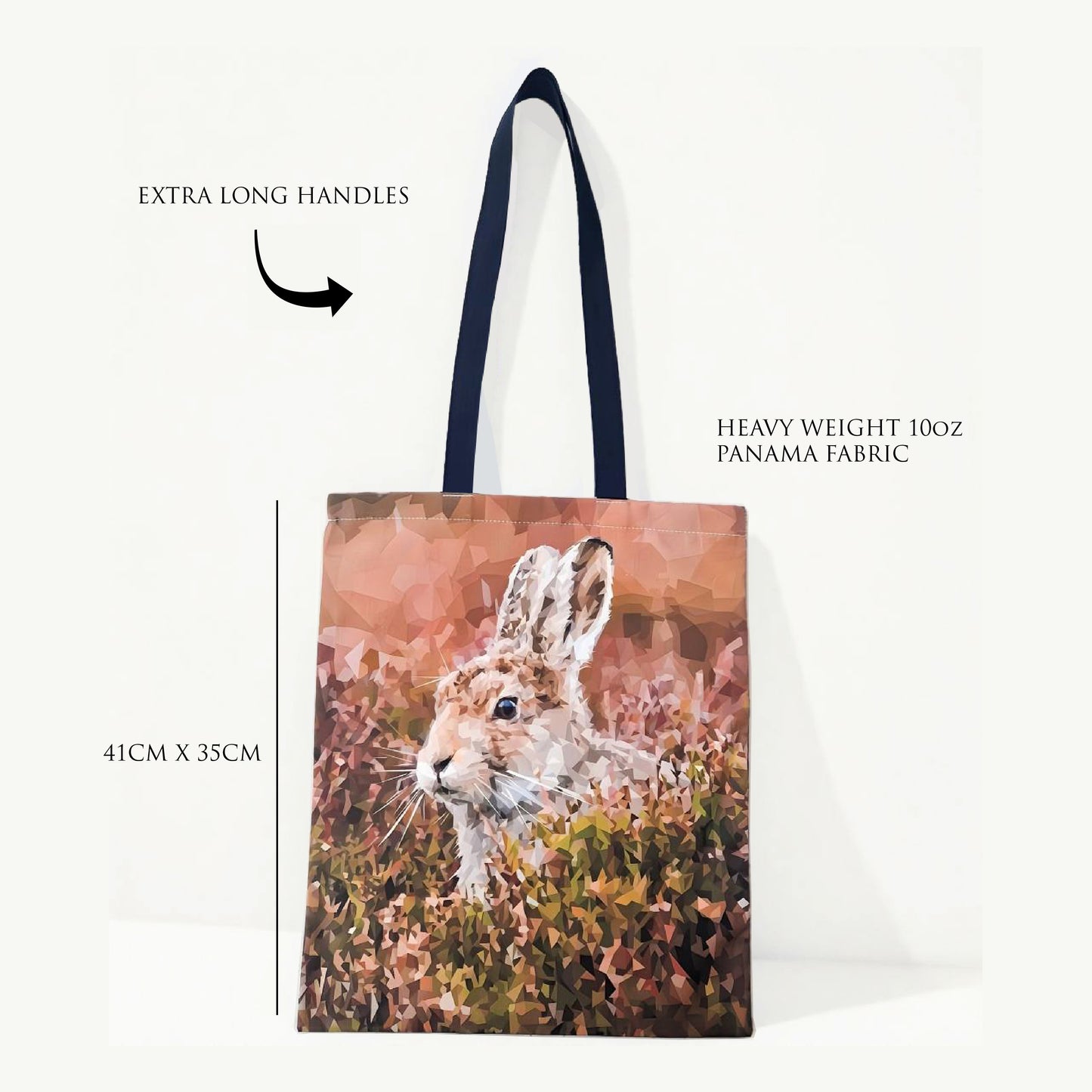 Mountain hare illustration | Heavyweight cotton tote bag