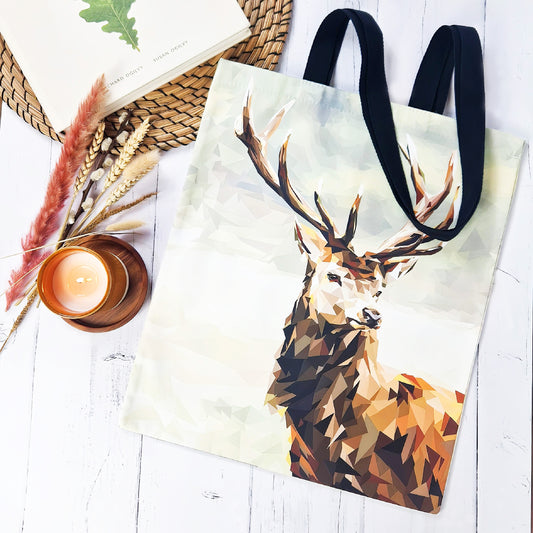 Red stag illustration | Heavyweight cotton tote bag | Scottish
