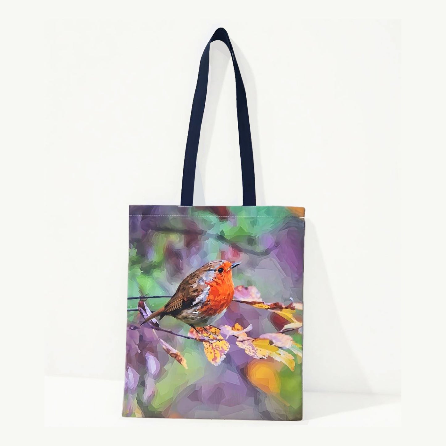 Robin redbreast bird illustration | Heavyweight cotton tote bag
