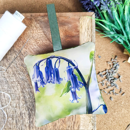 Handmade bluebell flower illustration sachet | English dried lavender | Scottish