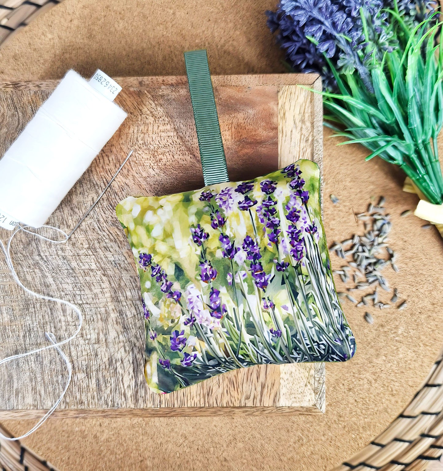 Handmade lavender flower illustration sachet | English dried lavender | Scent