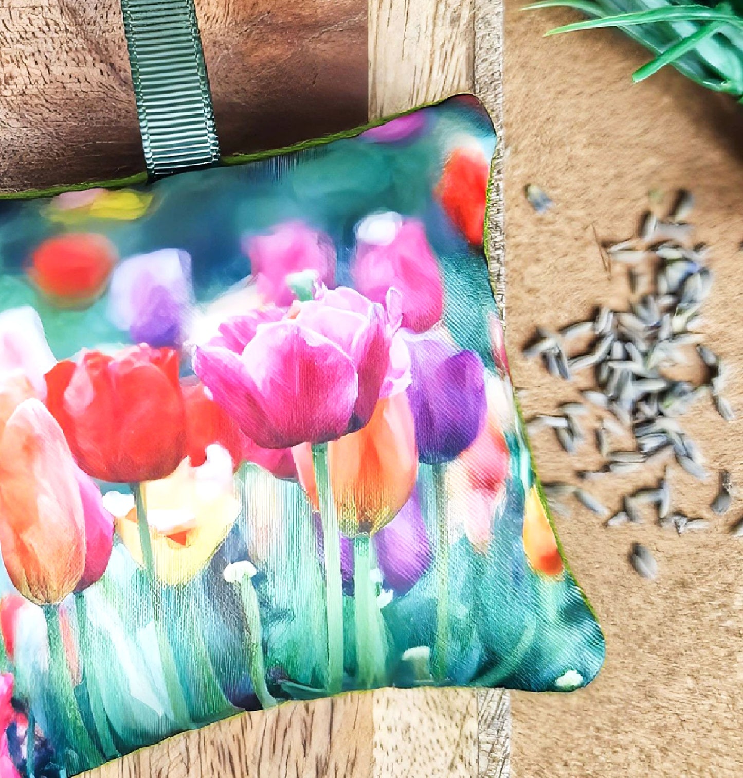 Handmade tulip flower illustration sachet | English dried lavender