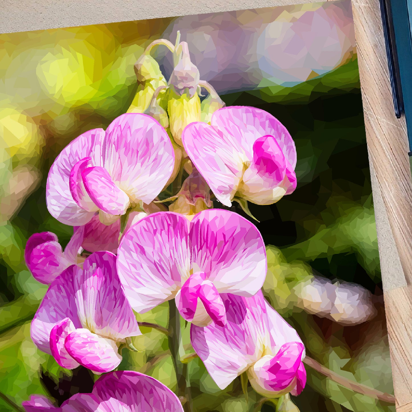 Sweet peas illustration | Blank greeting card | Art card