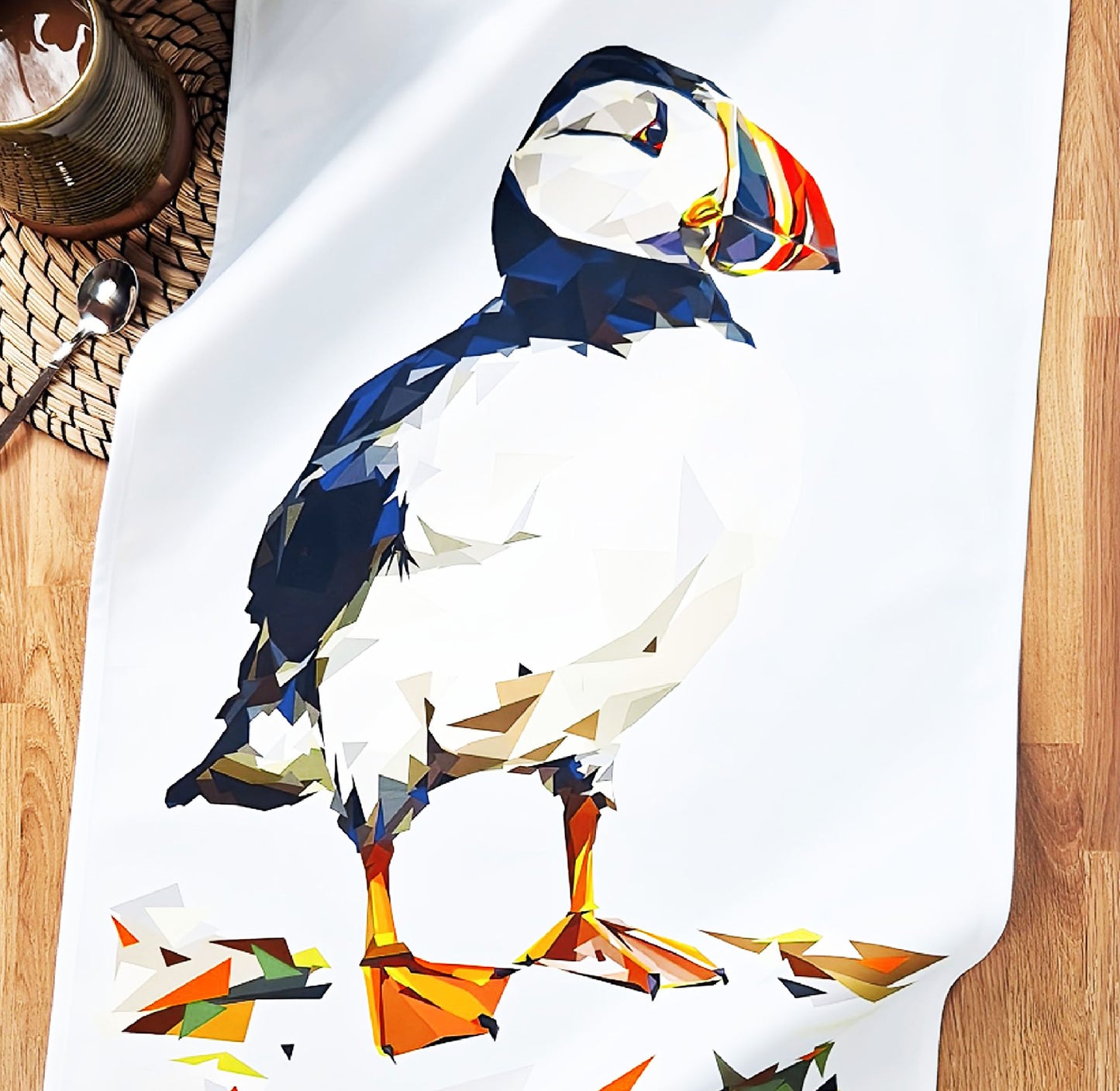 'SALE' Atlantic puffin tea towel | 100% cotton | Scottish | Coastal birds