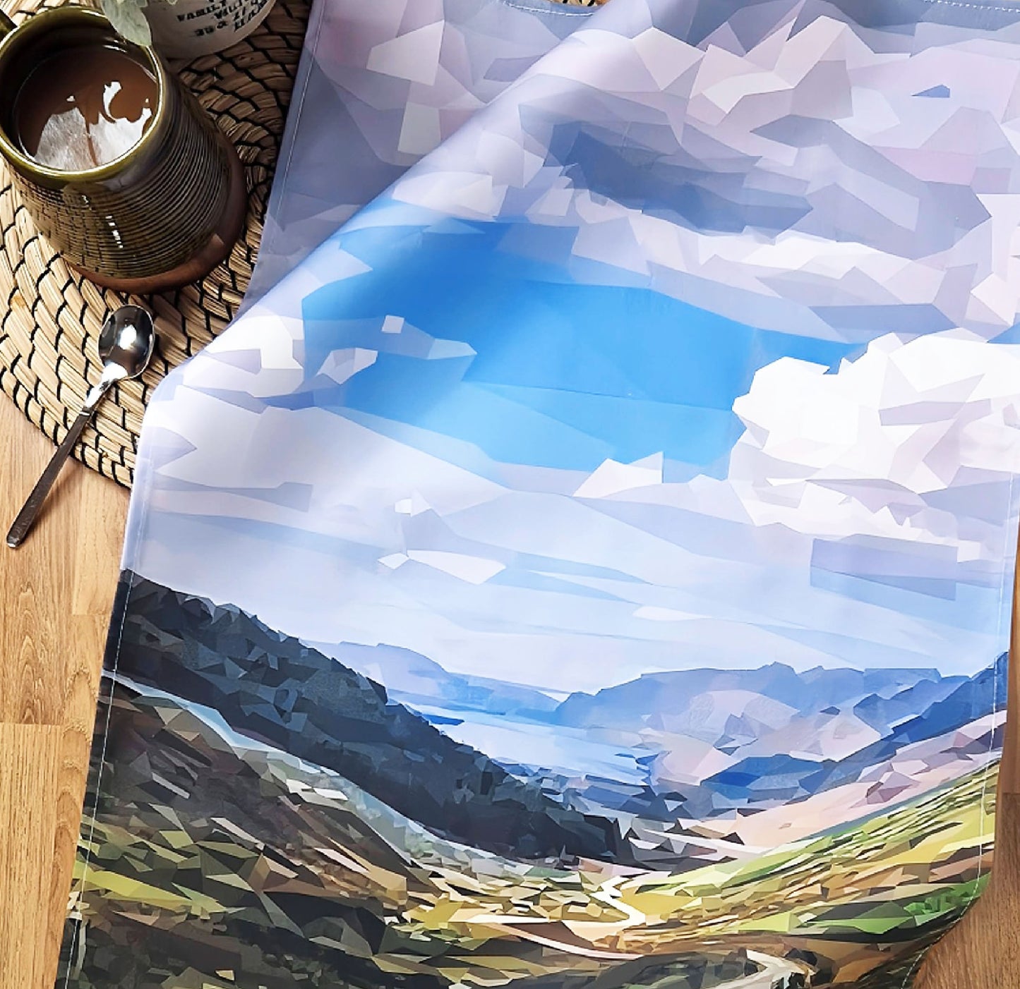 Scottish landscape tea towel | 100% cotton | Glen Docherty viewpoint