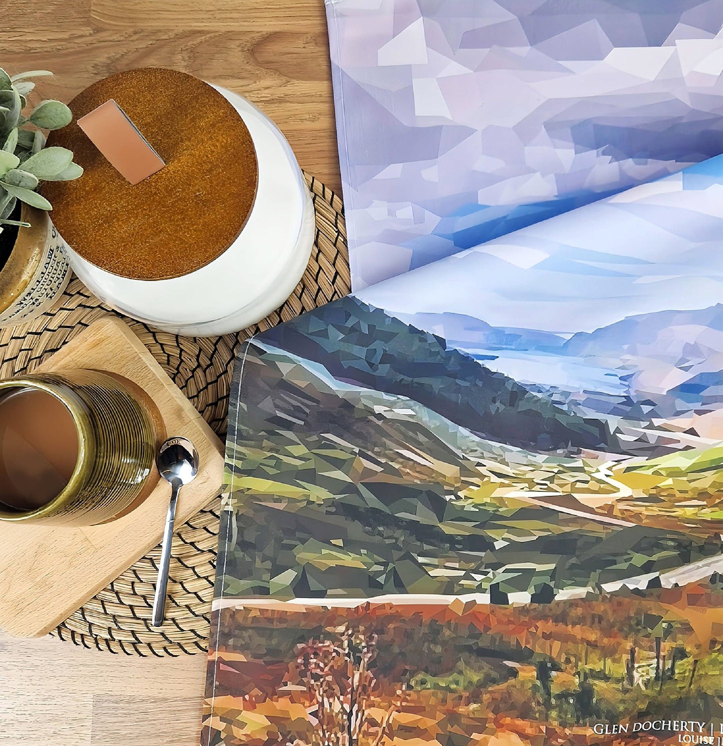 Scottish landscape tea towel | 100% cotton | Glen Docherty viewpoint