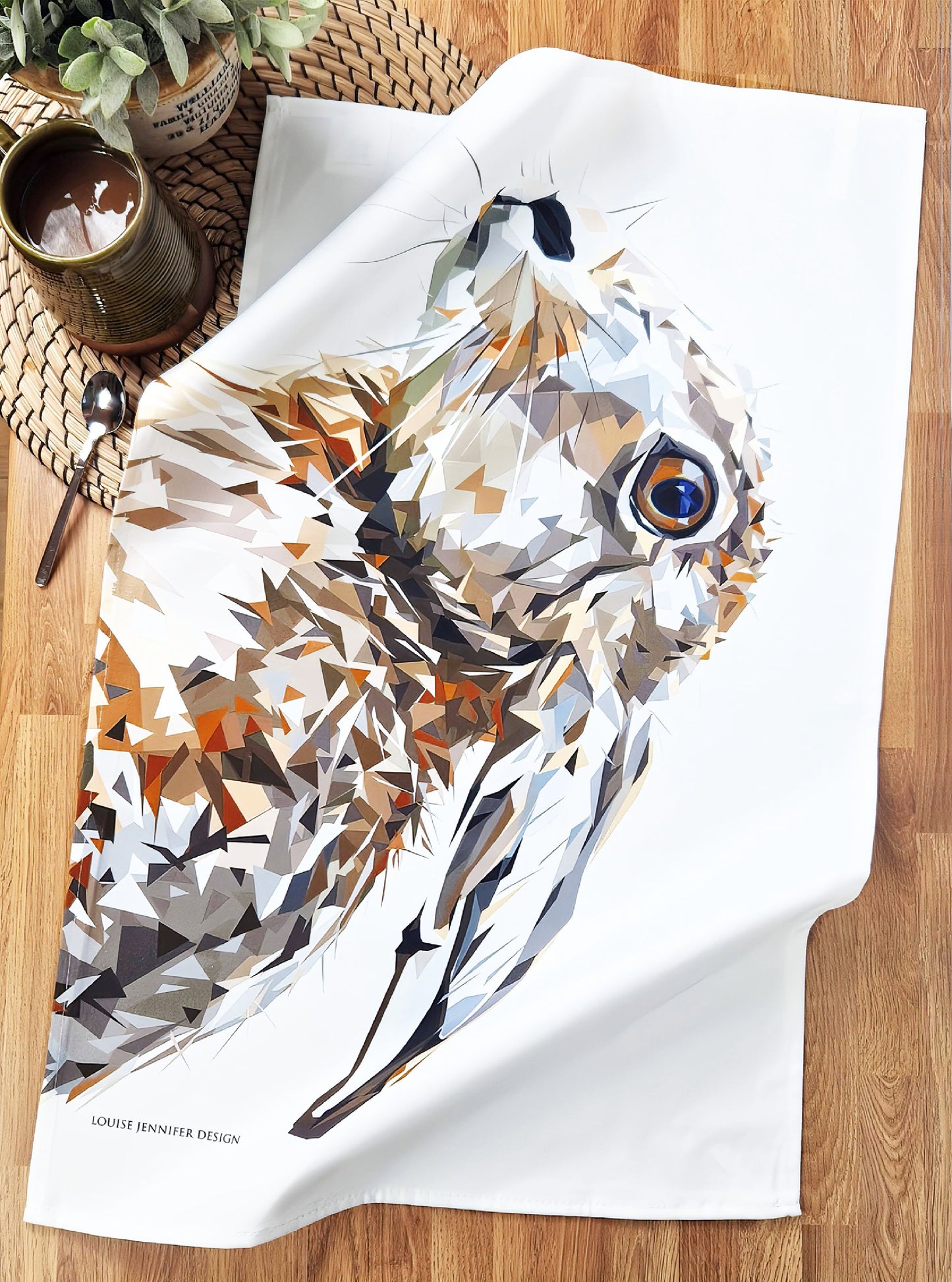 'SALE' Mountain hare tea towel | 100% cotton | Scottish wildlife design