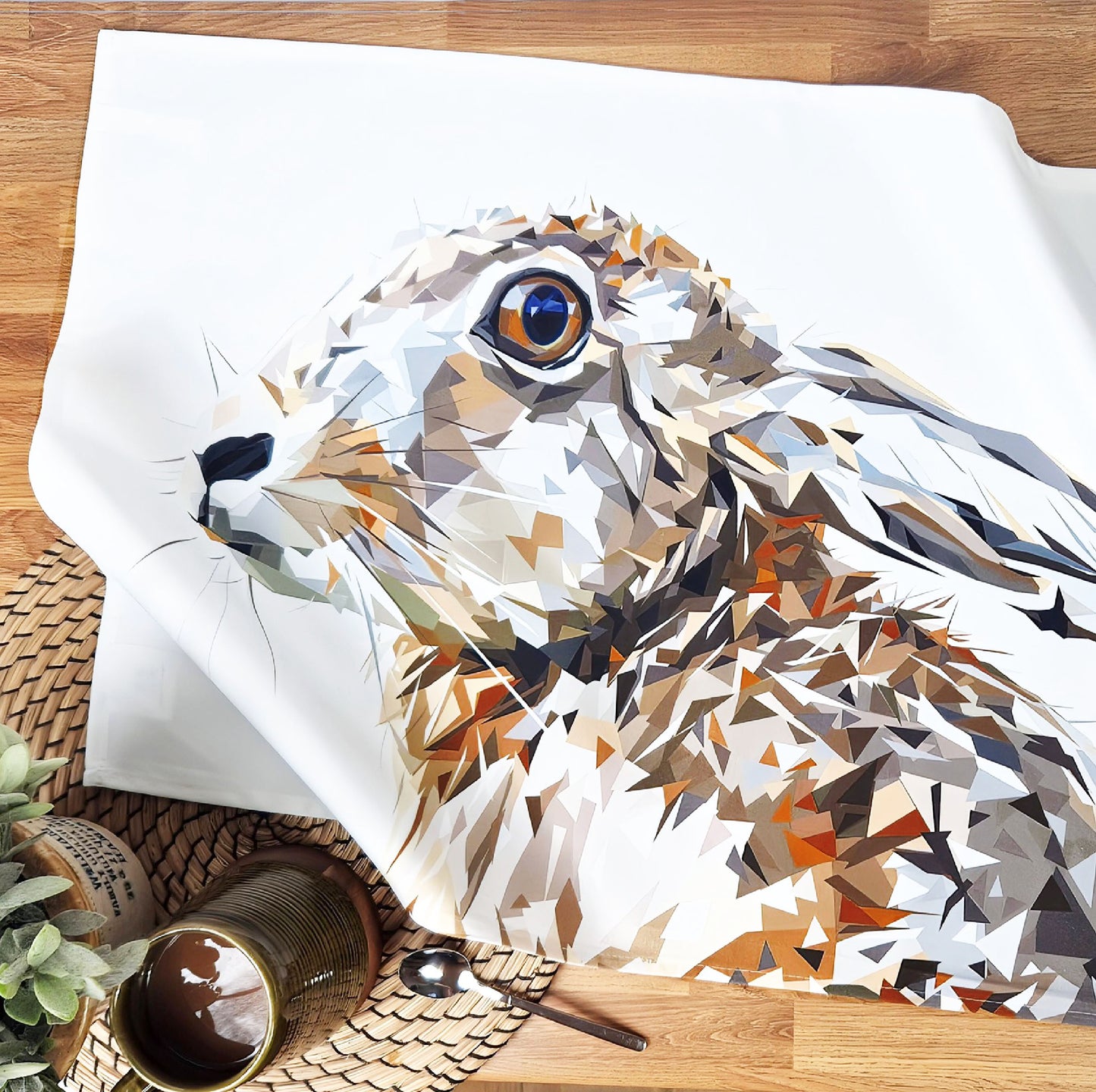 'SALE' Mountain hare tea towel | 100% cotton | Scottish wildlife design