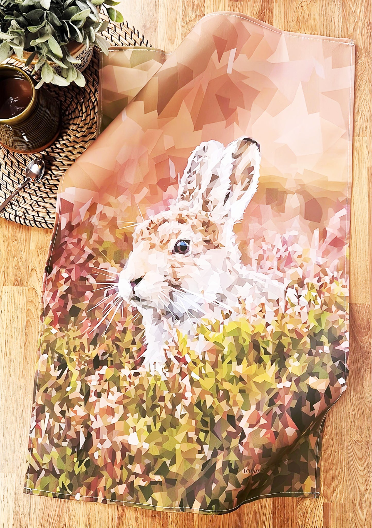 Mountain hare tea towel | 100% cotton | Scottish wildlife design