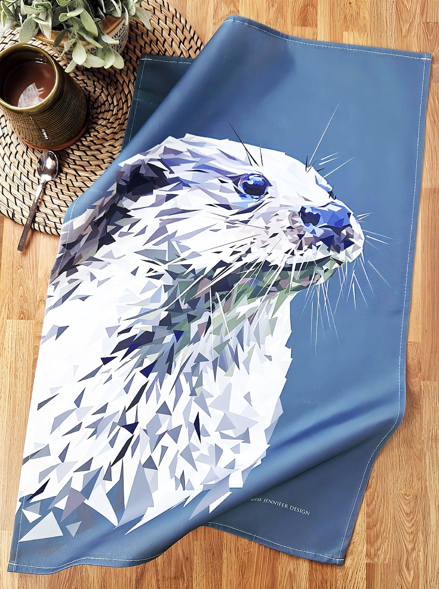 Otter tea towel | 100% cotton | Scottish wildlife illustration