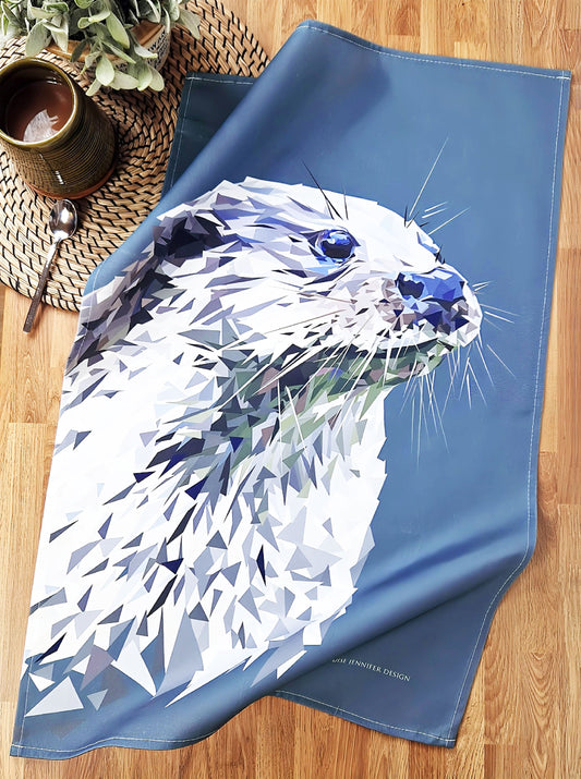 Otter tea towel | 100% cotton | Scottish wildlife illustration