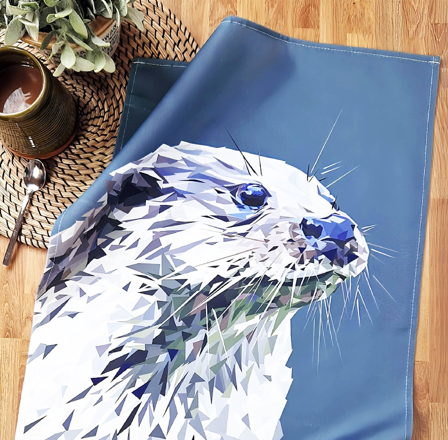 Otter tea towel | 100% cotton | Scottish wildlife illustration