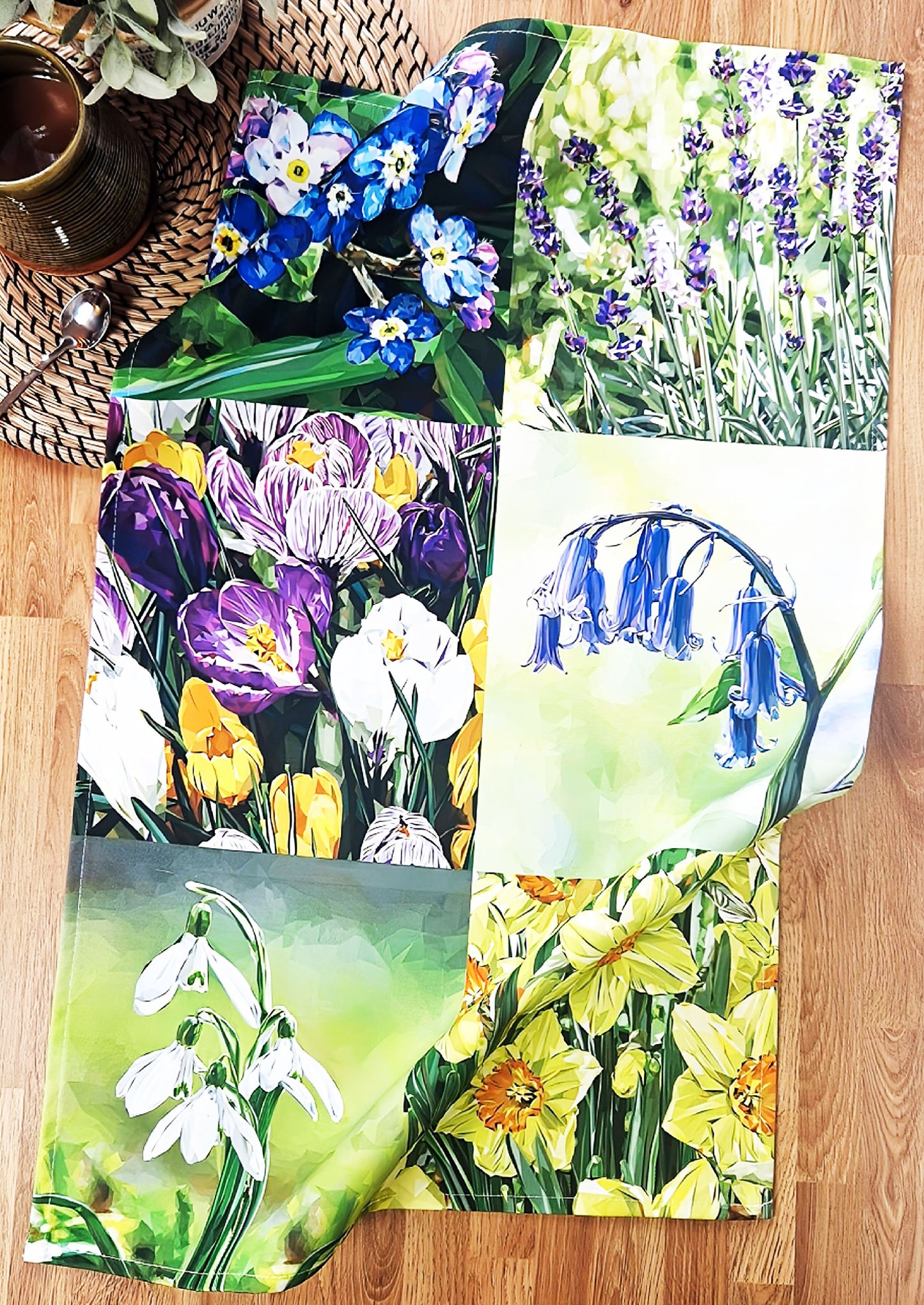 Wild flowers tea towel | 100% cotton | British garden illustration