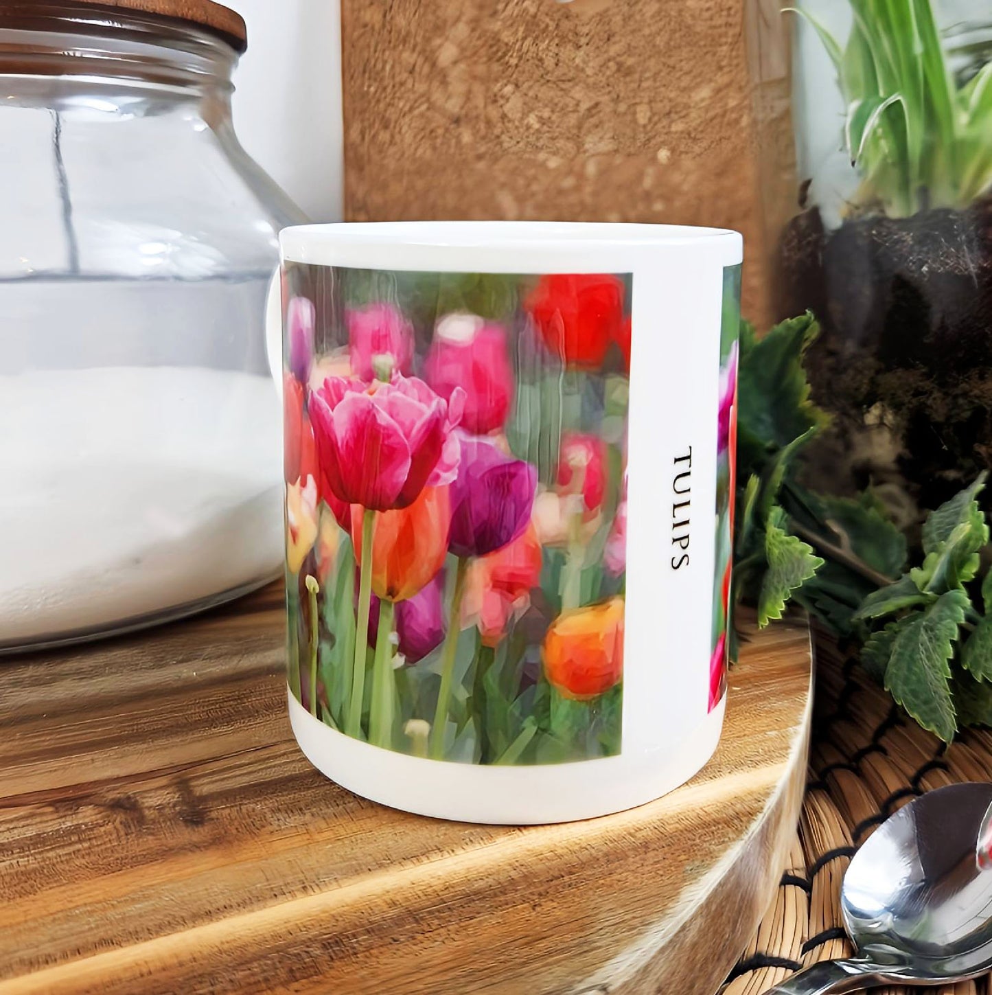 Tulip flowers illustration | Bone China mug | British flowers