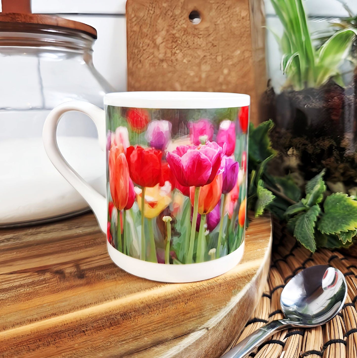 Tulip flowers illustration | Bone China mug | British flowers