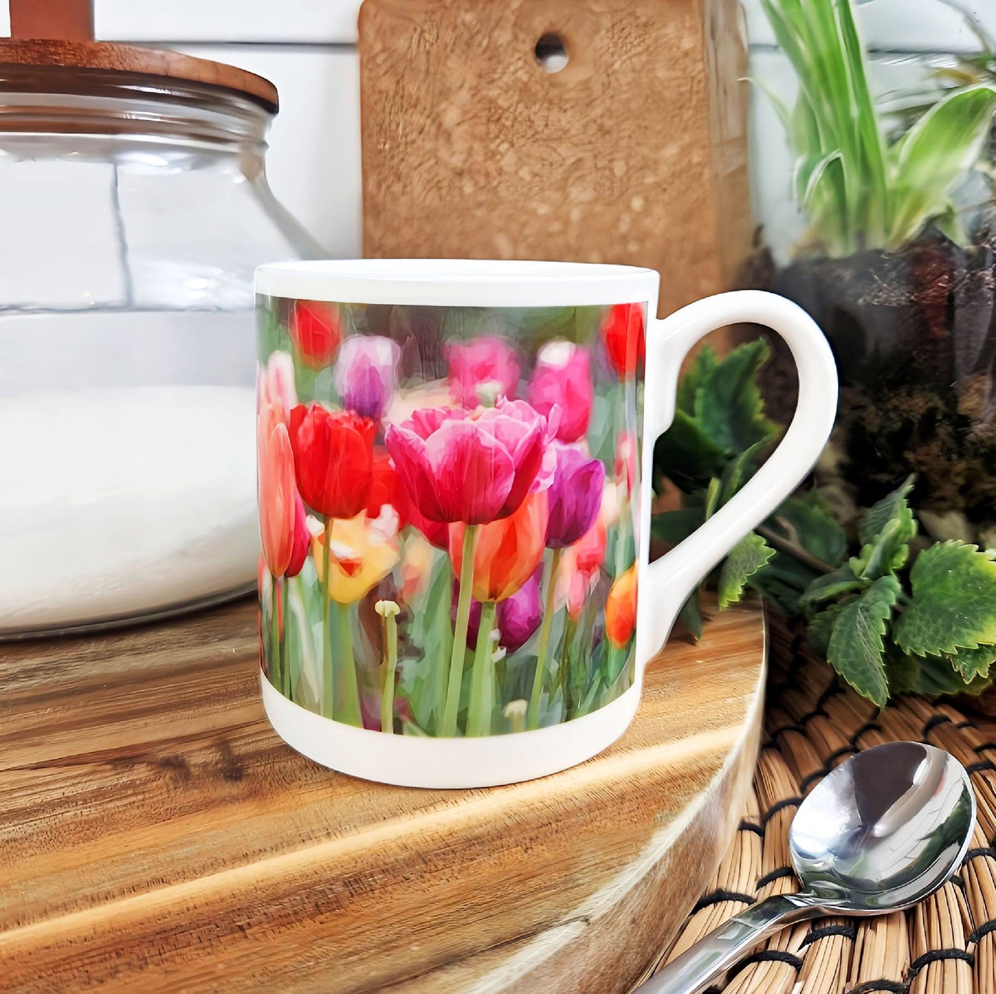 Tulip flowers illustration | Bone China mug | British flowers