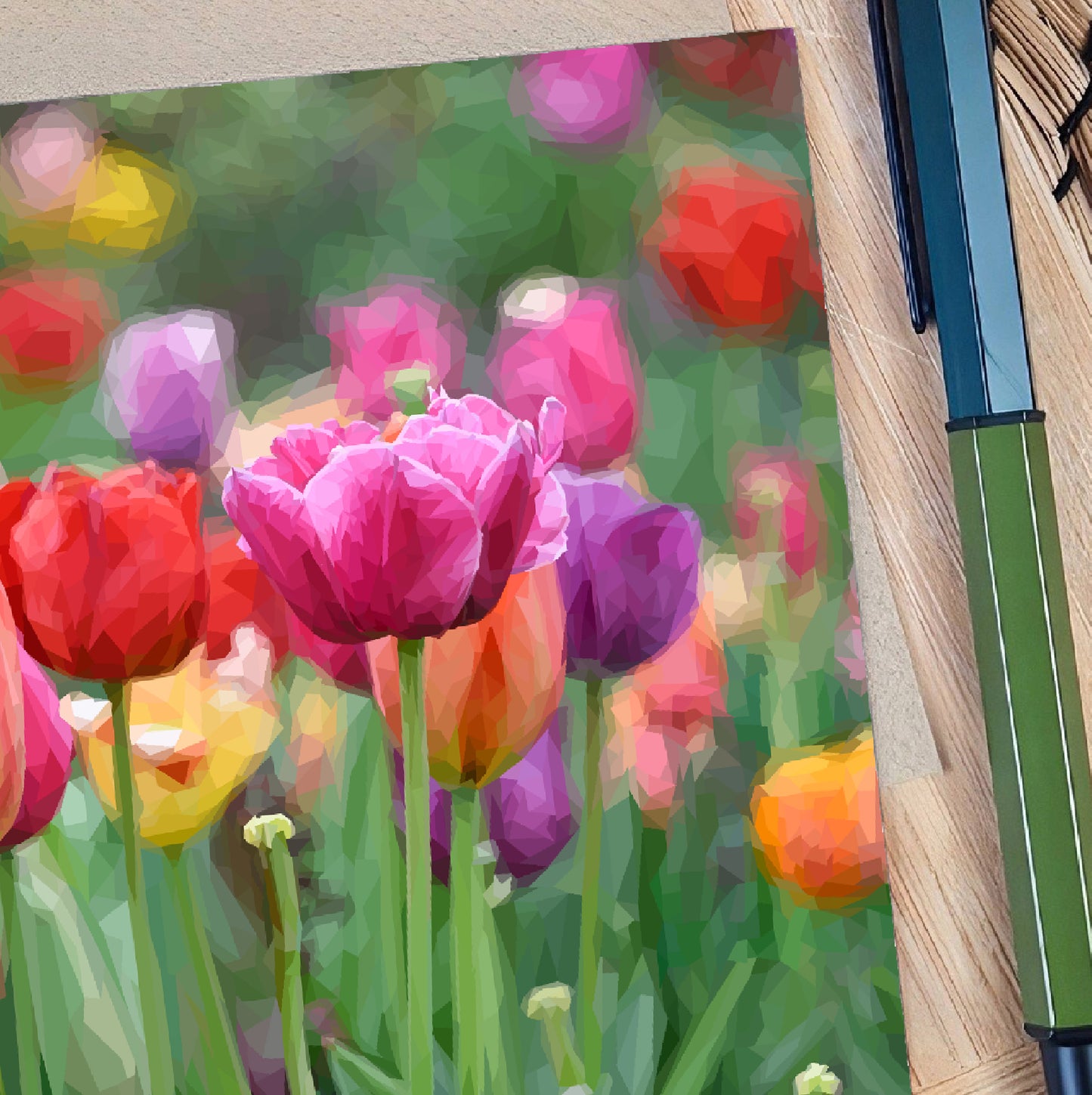 Tulip flowers illustration | Blank greeting card | Art card