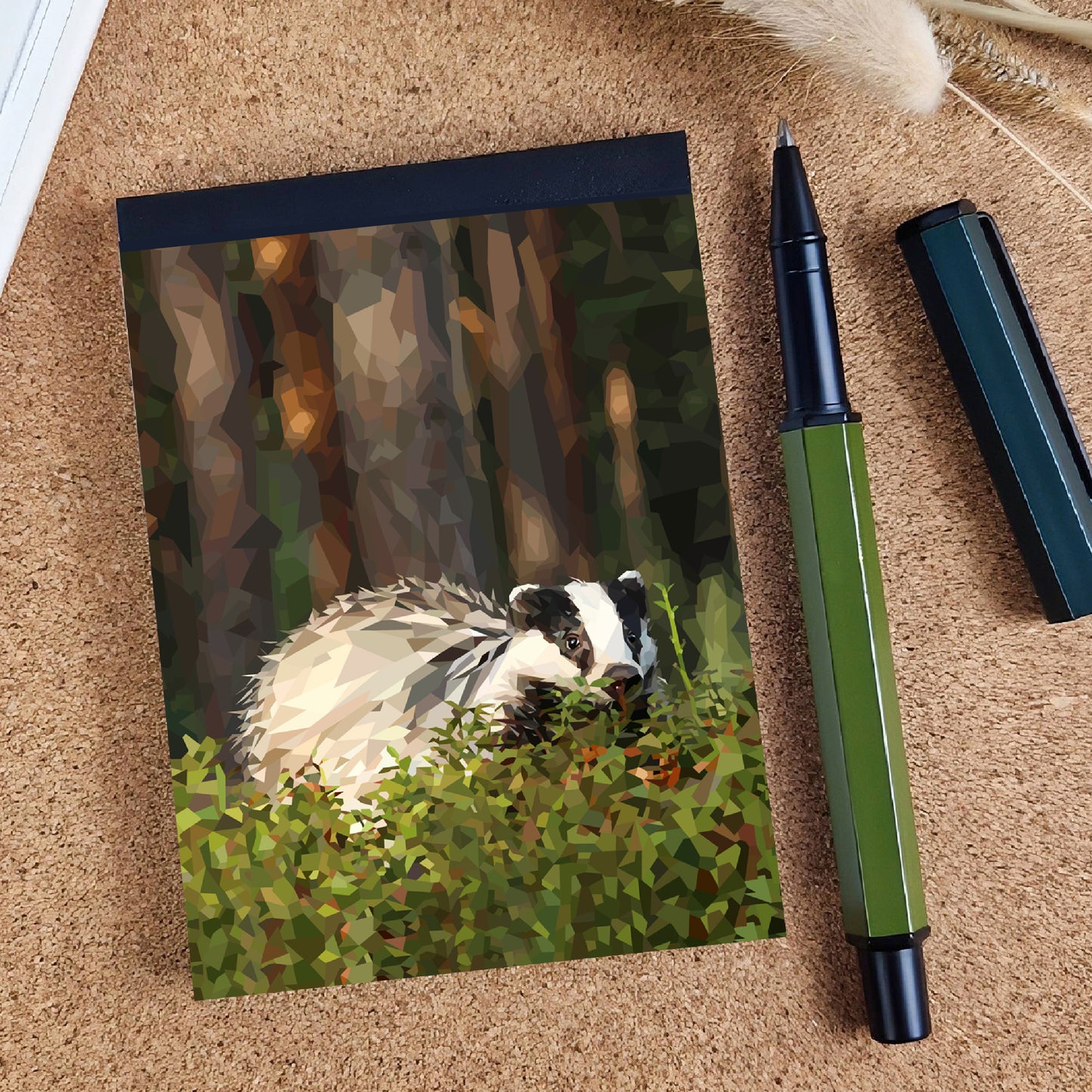 Badger illustration | A7 mini notebook | British wildlife