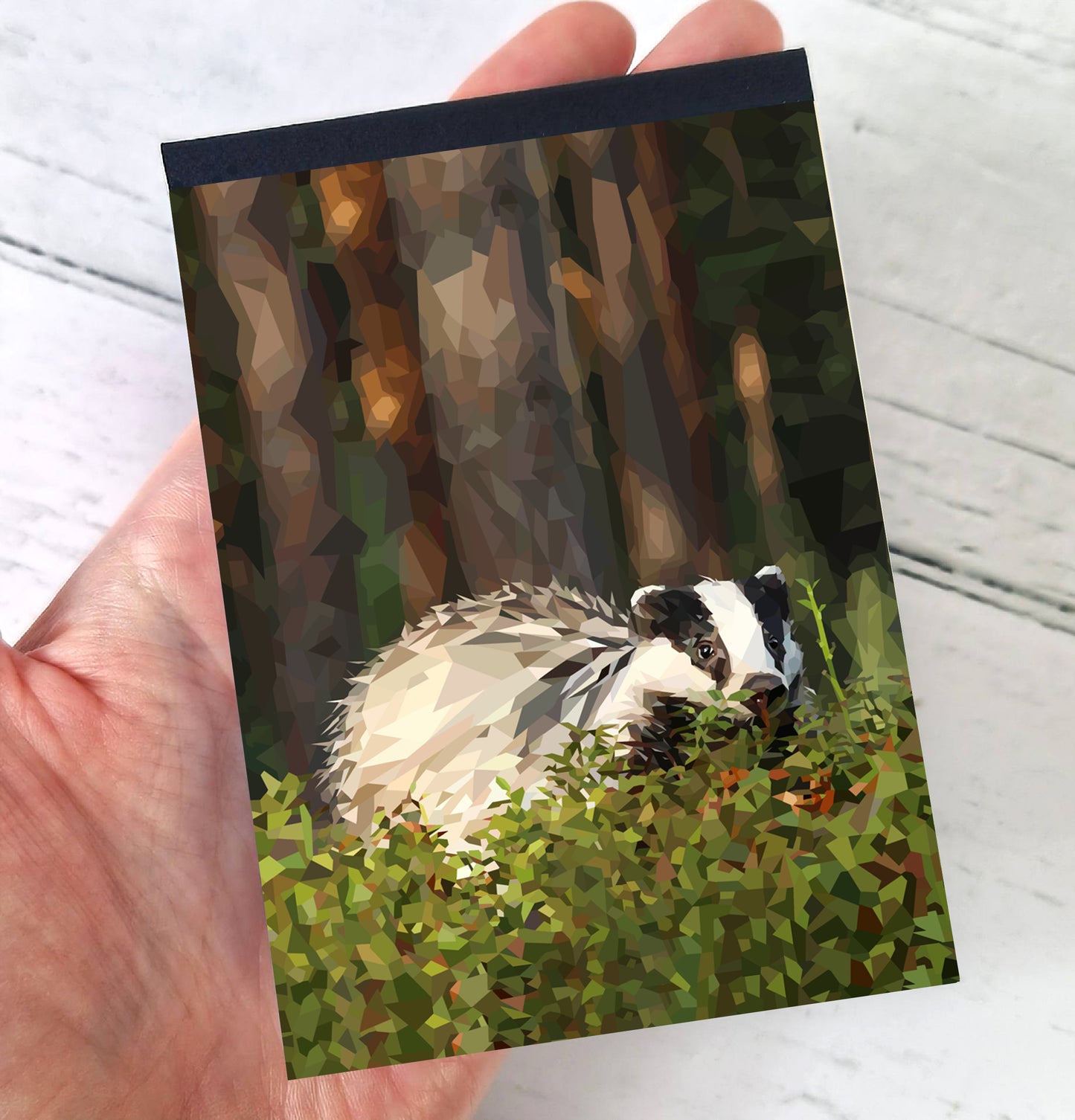 Badger illustration | A7 mini notebook | British wildlife