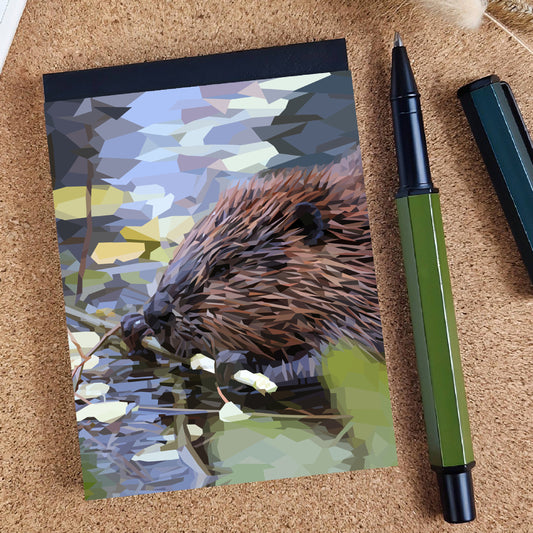 Beaver illustration | A7 mini notebook | British wildlife