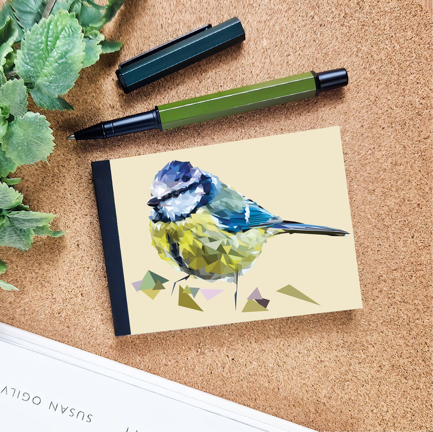 Blue tit bird illustration | A7 mini notebook