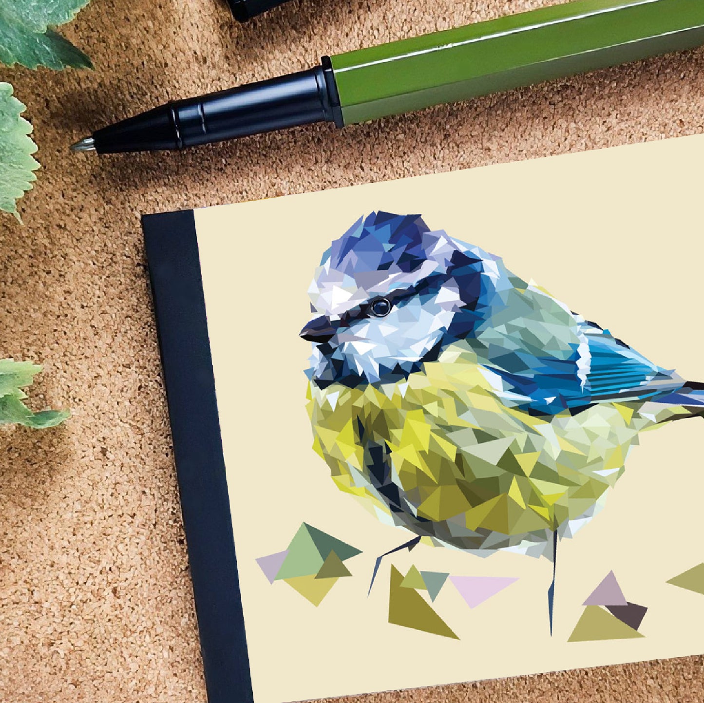 Blue tit bird illustration | A7 mini notebook
