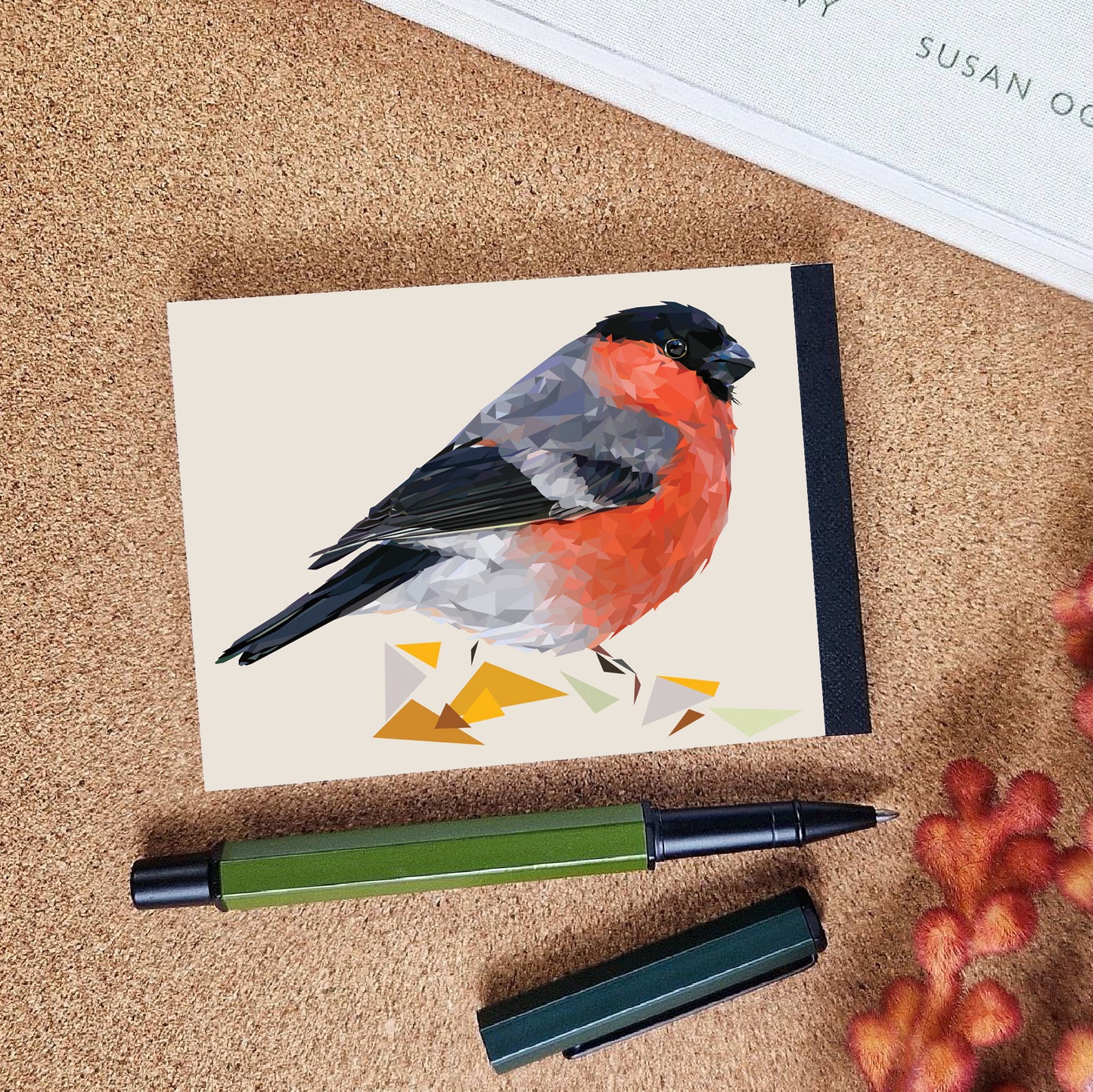 Bullfinch bird illustration | A7 mini notebook