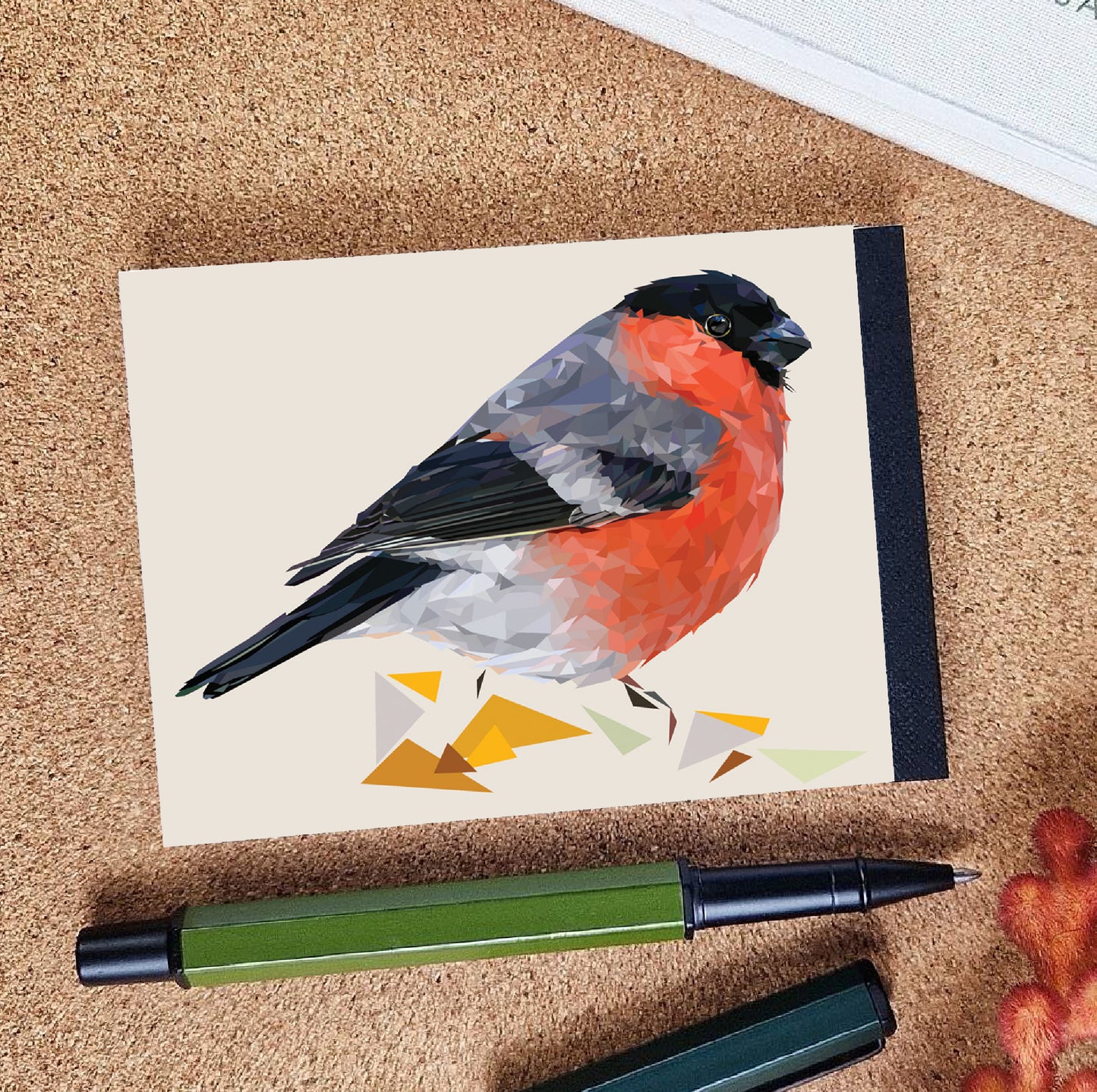 Bullfinch bird illustration | A7 mini notebook