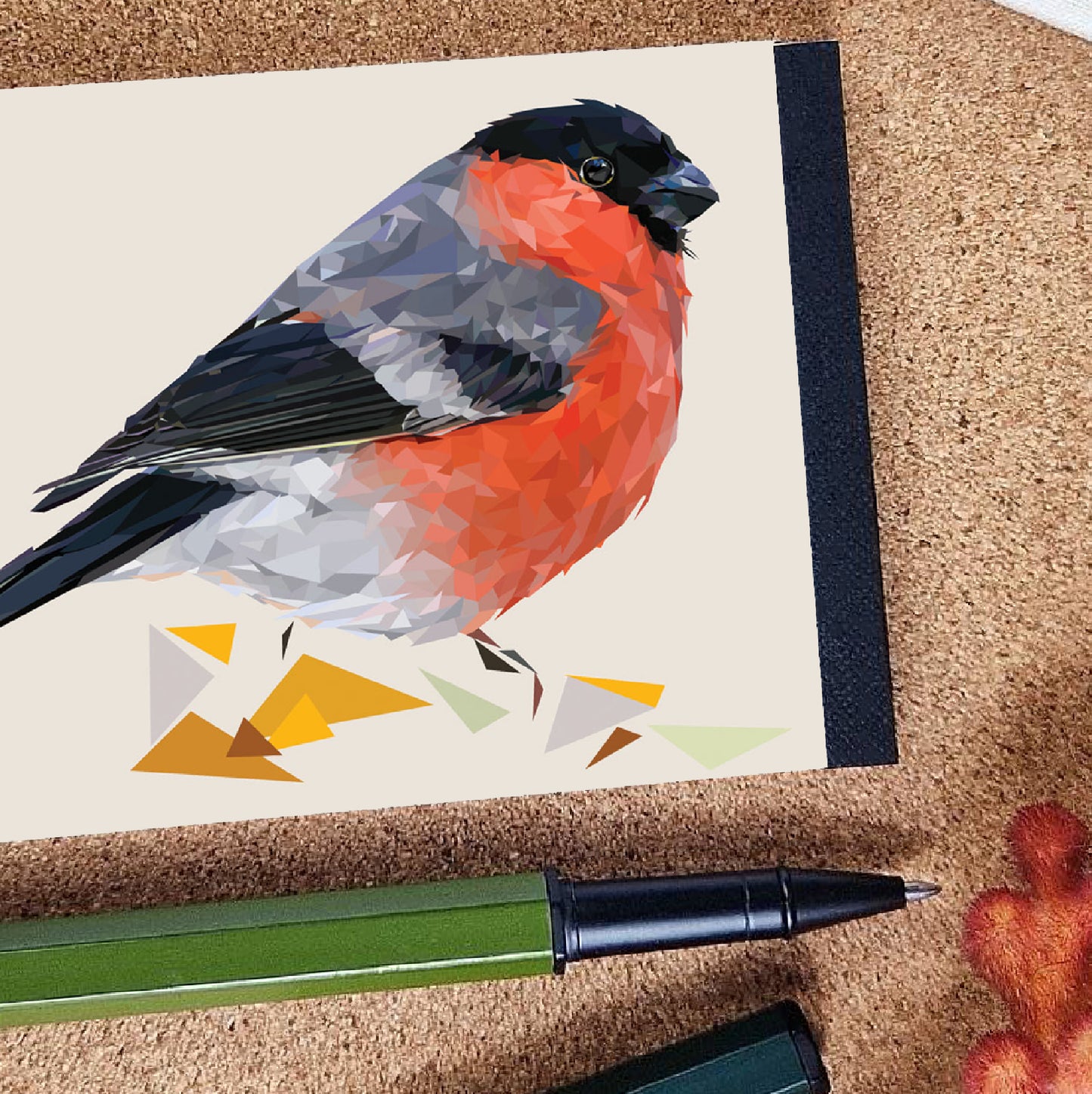 Bullfinch bird illustration | A7 mini notebook