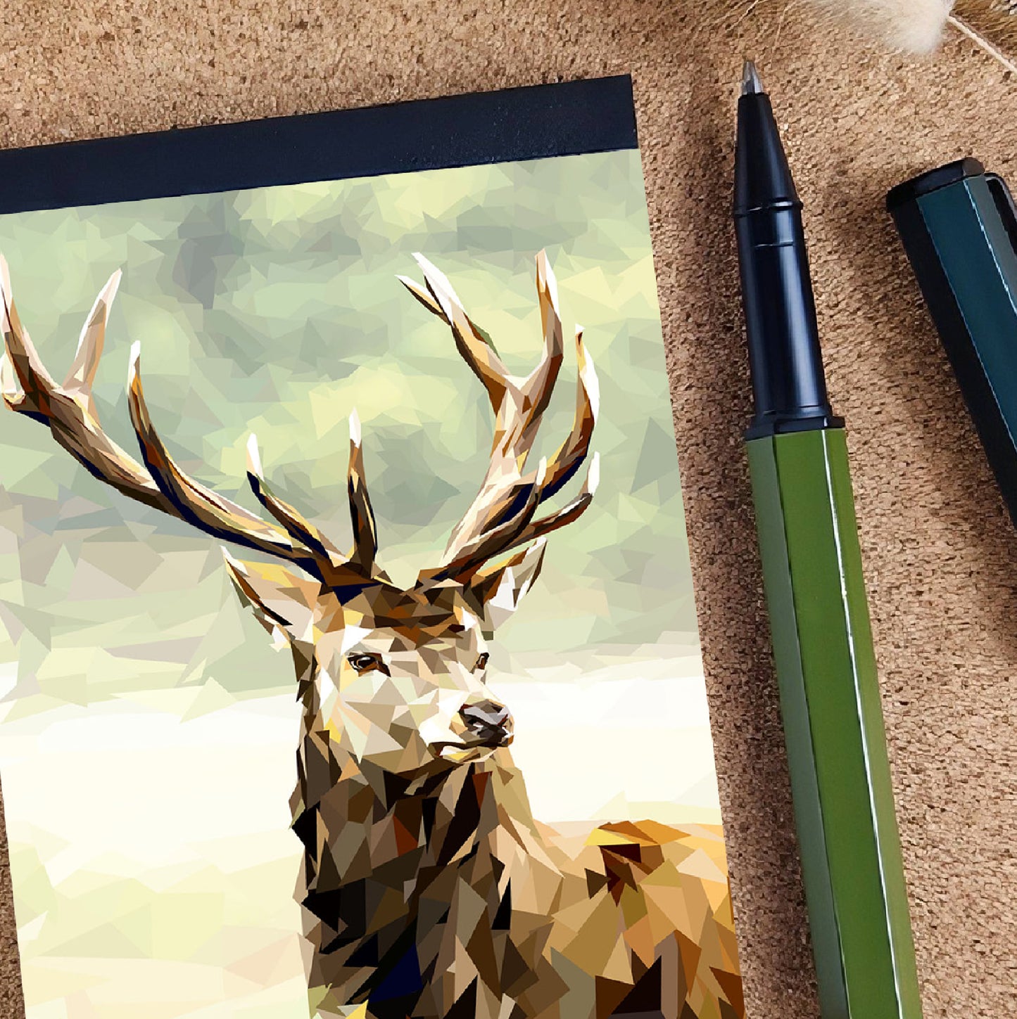 Red stag illustration | A7 mini notebook | Scottish