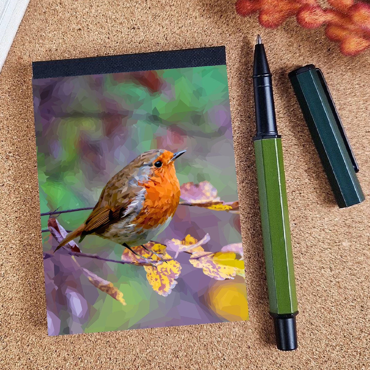 Robin redbreast bird illustration | A7 mini notebook *NEW