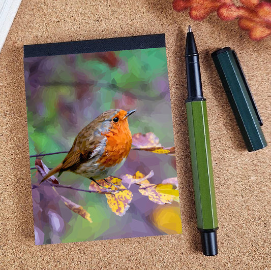 Robin redbreast bird illustration | A7 mini notebook *NEW