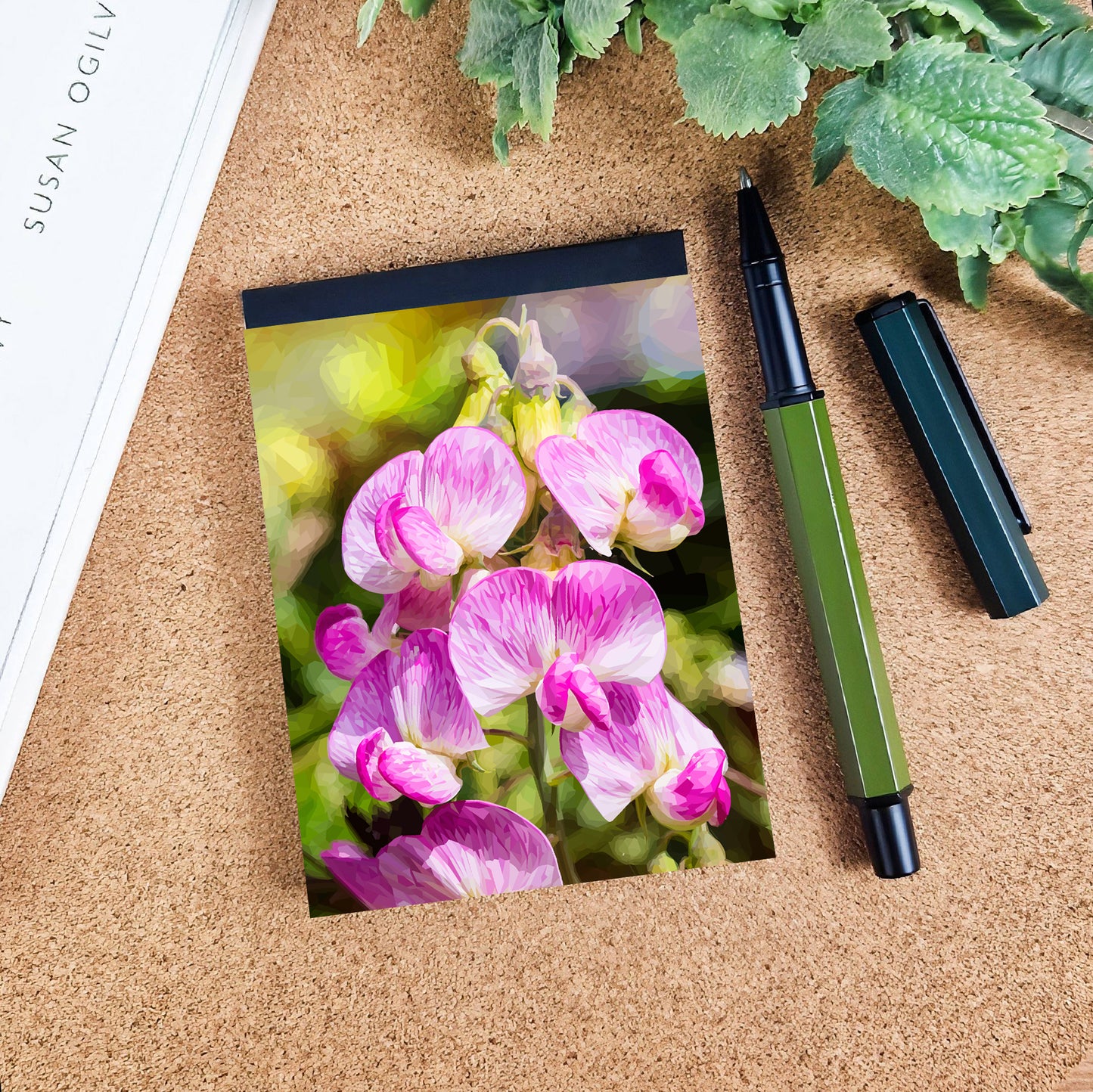 Sweet peas flower illustration | A7 mini notebook | Botanical