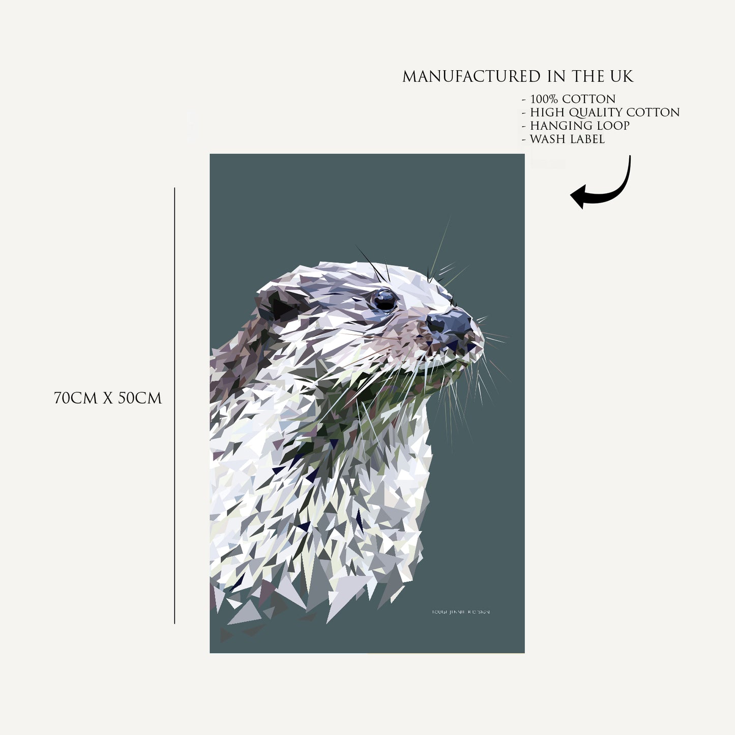 Otter tea towel | 100% cotton | Scottish wildlife illustration