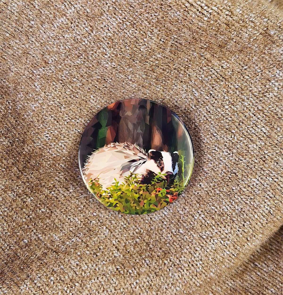 Badger illustration | Mini pin badge | British countryside