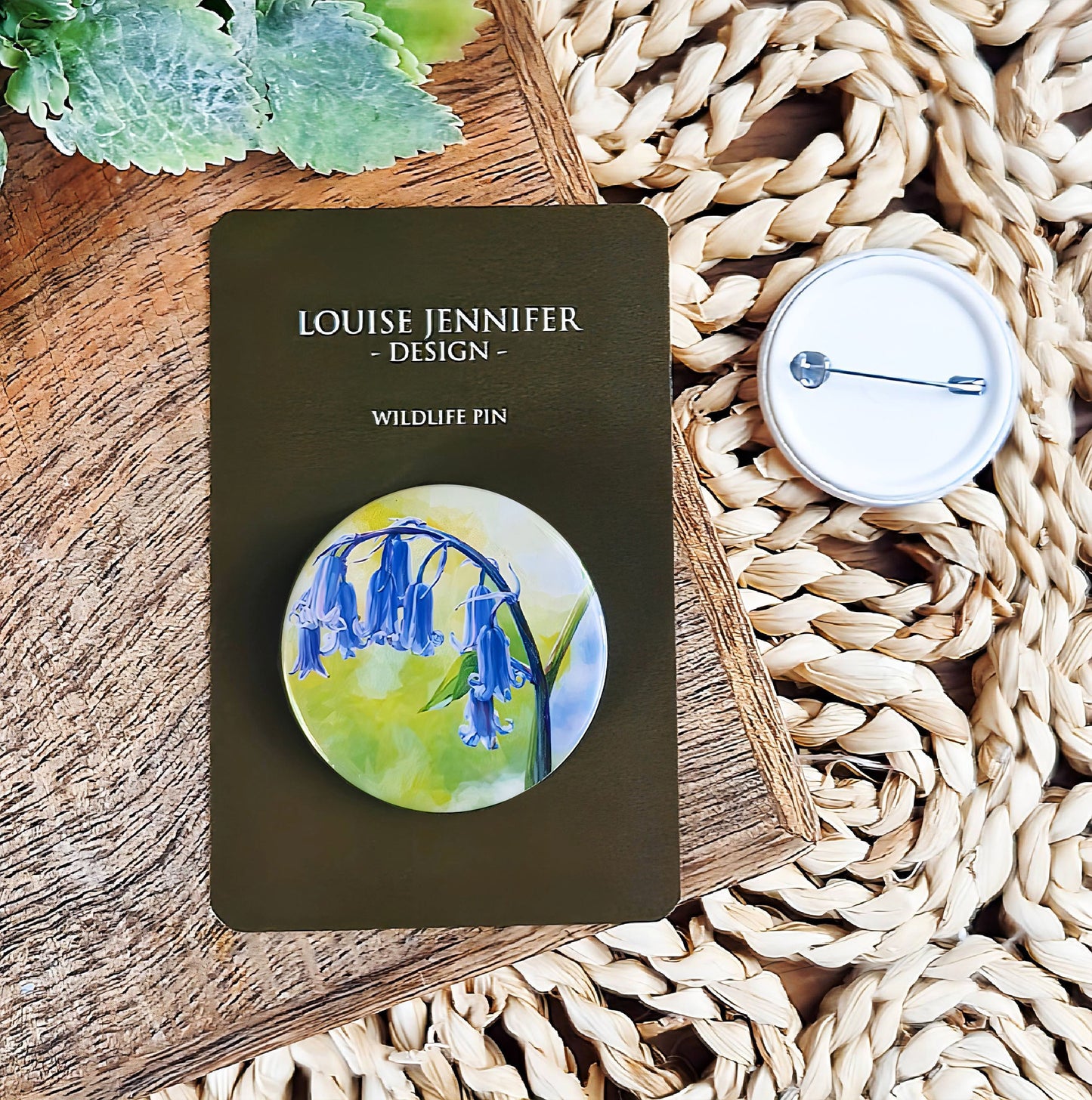 Bluebell flower illustration | Mini pin badge | British wildflowers