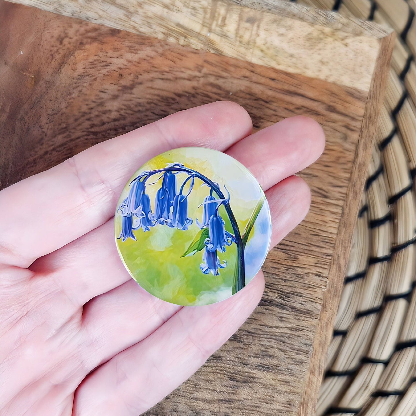 Bluebell flower illustration | Mini pin badge | British wildflowers