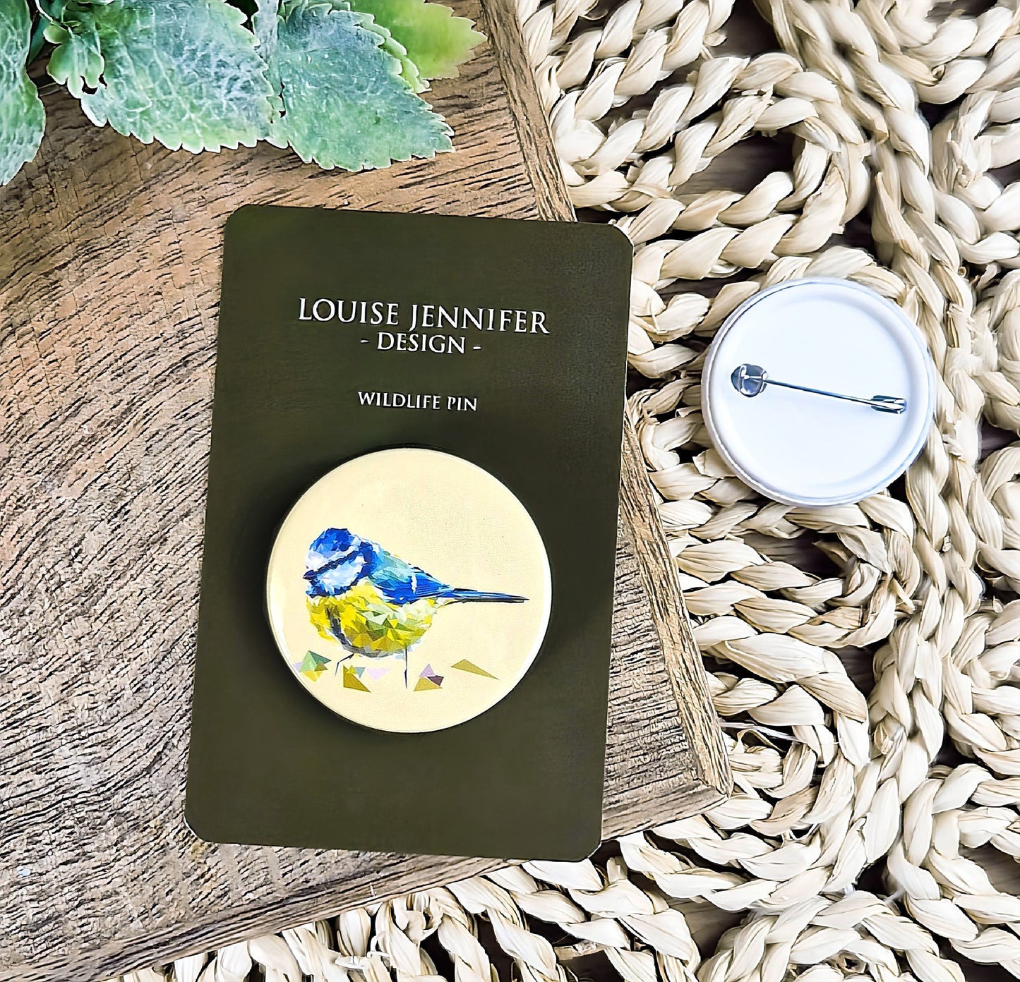 Blue tit bird illustration | Mini pin badge | Wildlife pin