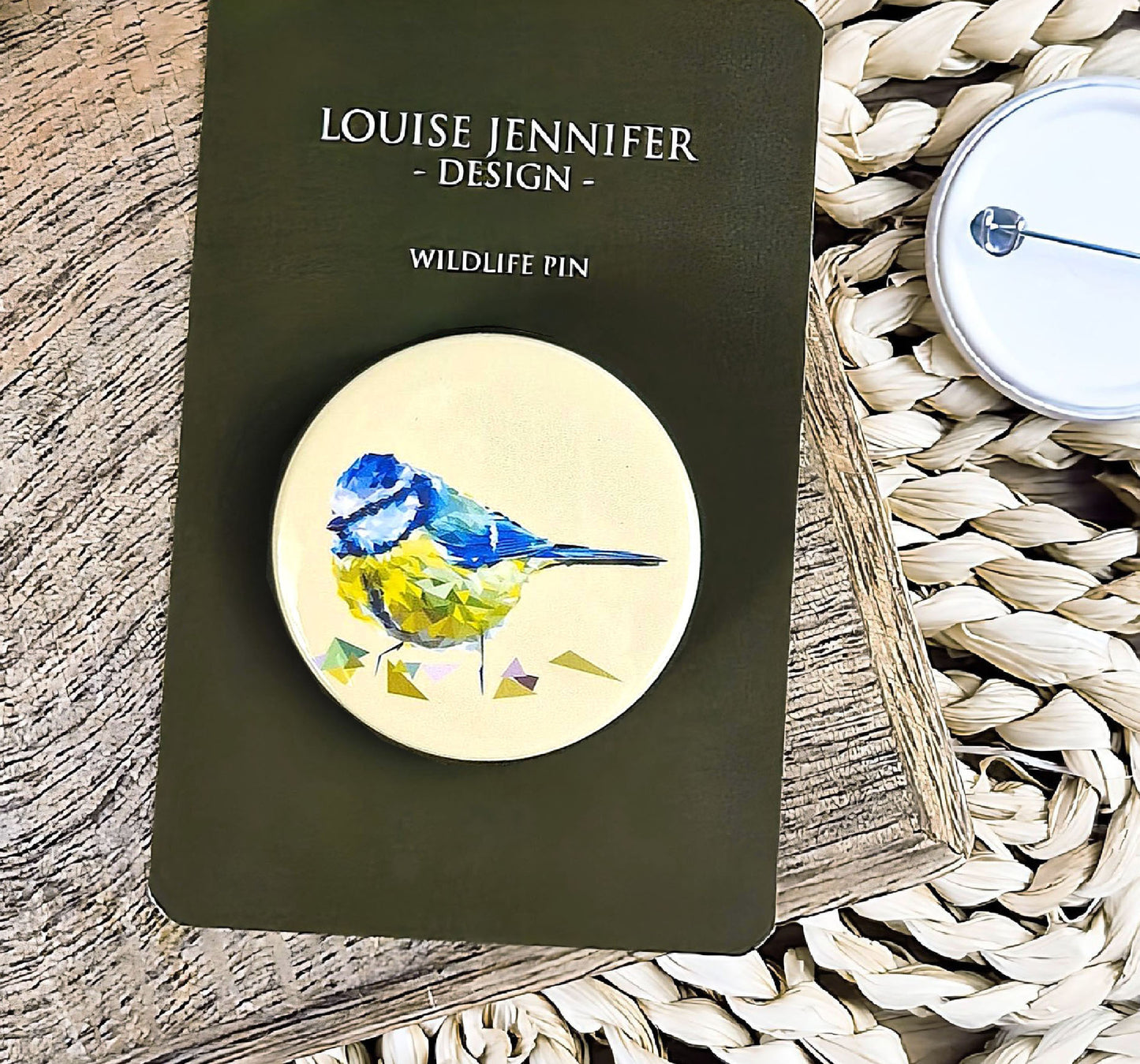 Blue tit bird illustration | Mini pin badge | Wildlife pin