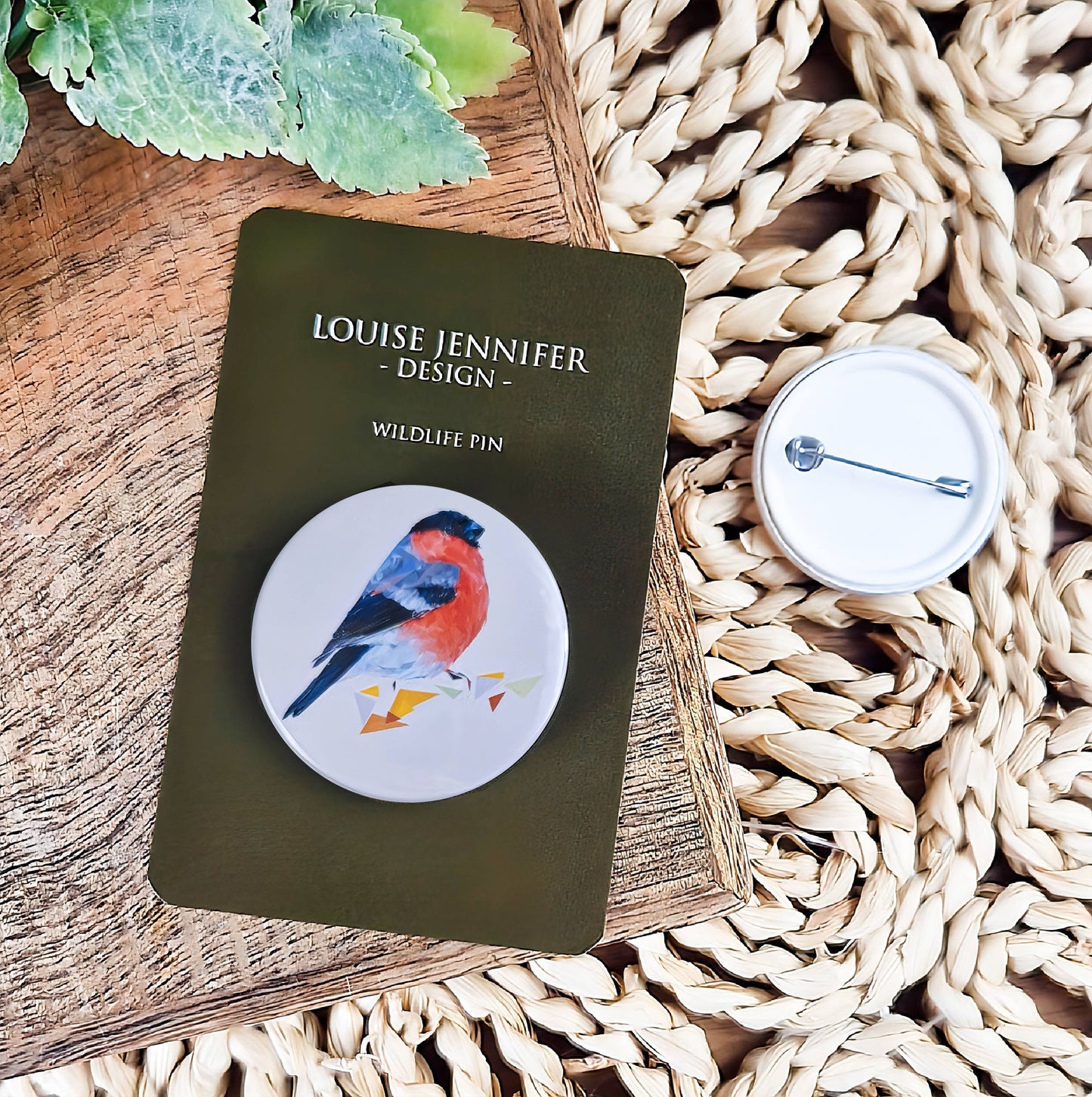 Bullfinch bird illustration | Mini pin badge | British gardens